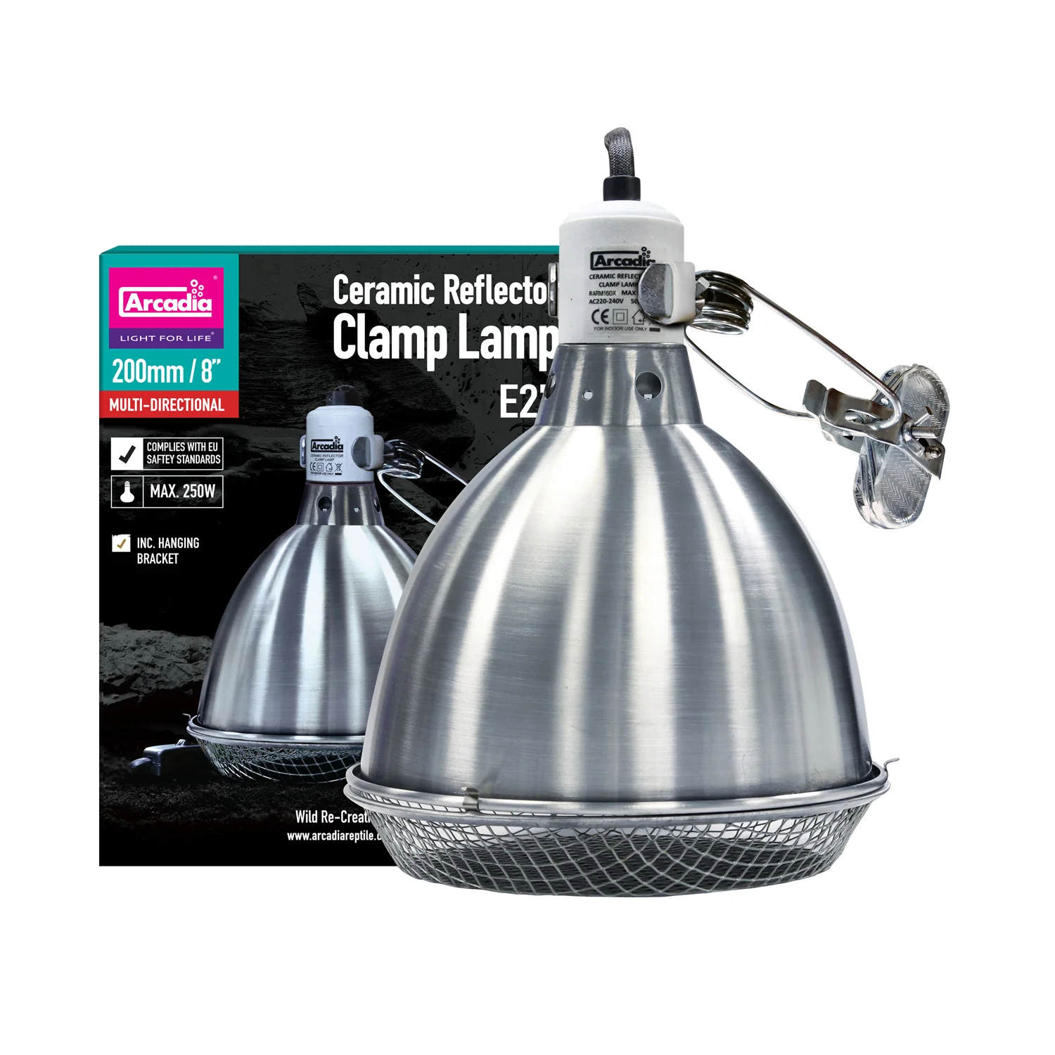 Reflector Clamp Lamp with Ceramic Holder - Stainless Steel - Image 3